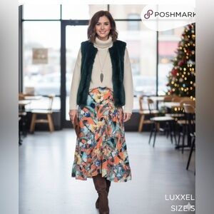 Luxxel Vibrant Floral Maxi Skirt  Size S